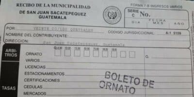 ¿Para qué sirve el boleto de ornato en Guatemala?
