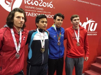 El taewondoísta se adjudicó la medalla de oro en la división-74 kilos en el Abierto de México. (Foto: Comité Olímpico Guatemalteco)
