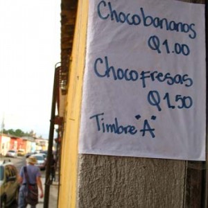 Venta de chocobananos y helados en Guatemala 