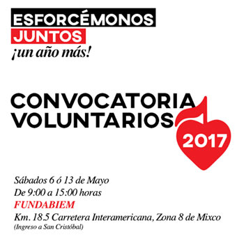 Convocatoria de voluntarios 2017 para Teletón Guatemala