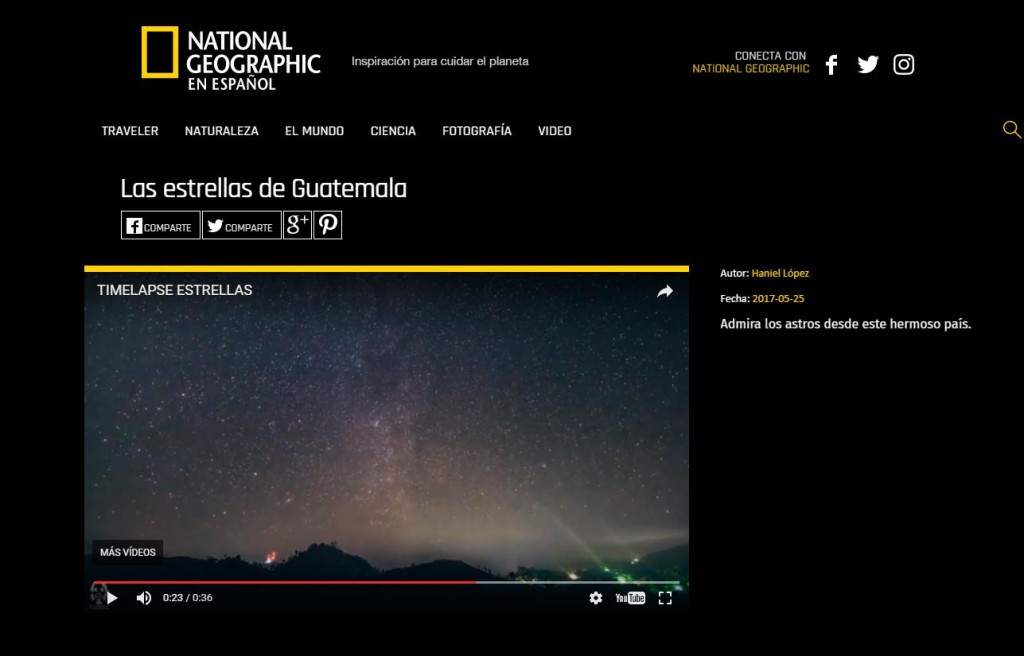 Video del guatemalteco Haniel López destaca en National Geographic 