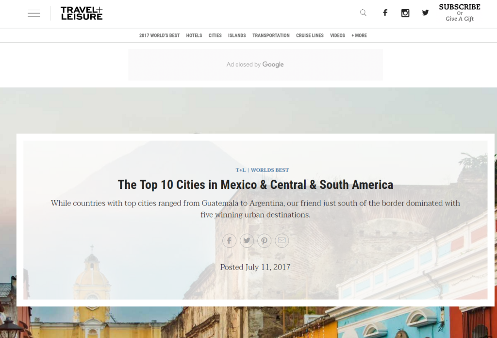 Guatemala tiene una de las mejores ciudades de América Central y del Sur