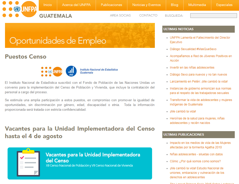 INE inicia convocatoria para empleos 2017 del censo en Guatemala