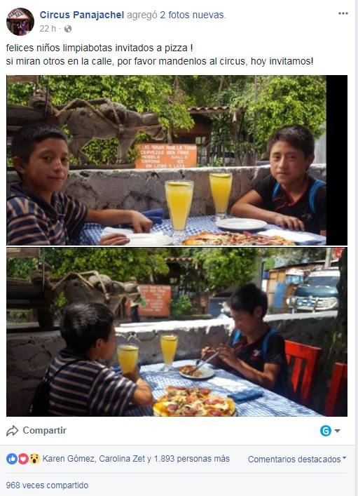 Restaurante de Panajachel regala comida a niños guatemaltecos en Sololá