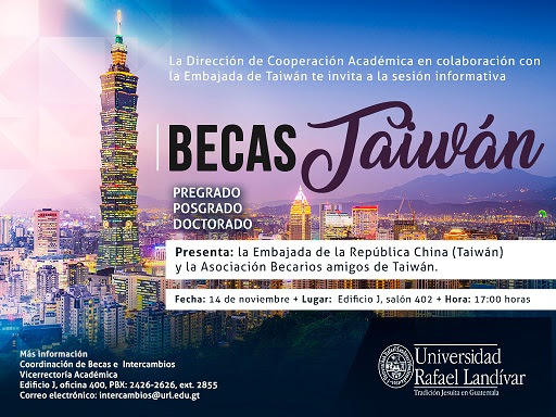 Embajada de Taiwán en Guatemala ofrece oportunidad de becas 2017