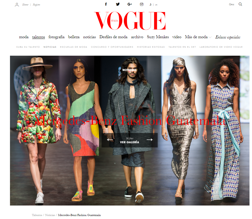 Mercedes-Benz Fashion Guatemala destaca en la revista Vogue de Italia