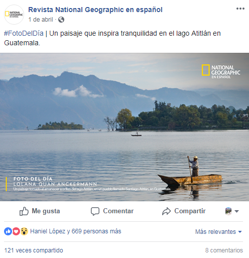 Foto del Lago de Atitlán fue destacada por NatGeo