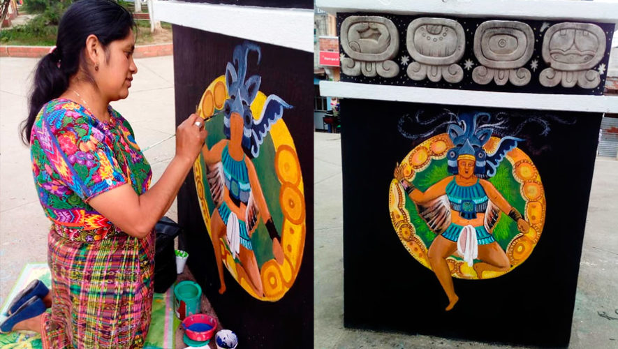 Colectivo de Arte de Comalapa restauró el mural de los nahuales mayas