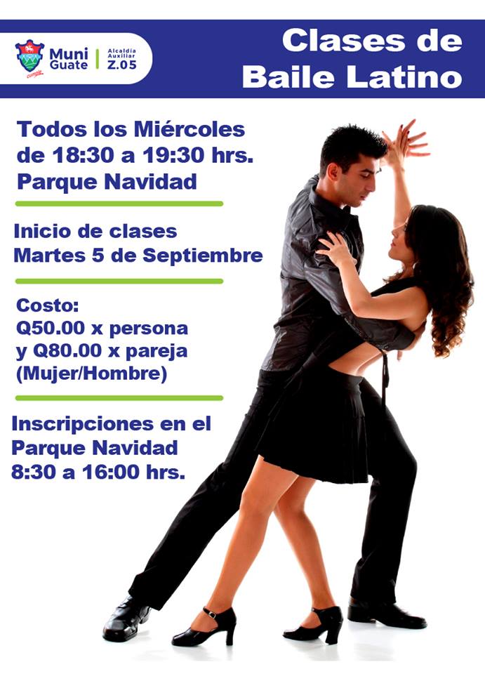 Clases de baile latino a bajo costo en la Ciudad de Guatemala, septiembre 2018