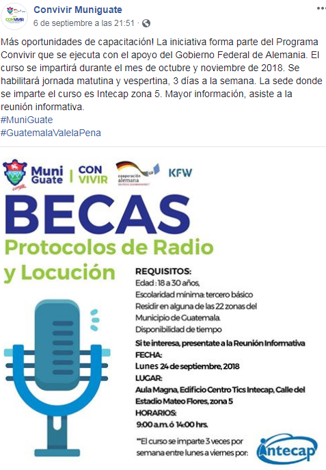 Convocatoria de becas para estudiar protocolos de radio y locución, 2018