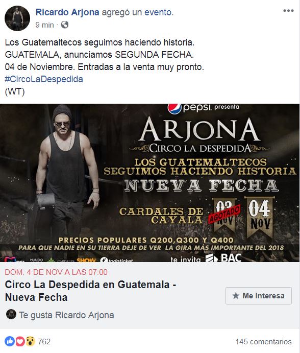 (Créditos: Ricardo Arjona Oficial)