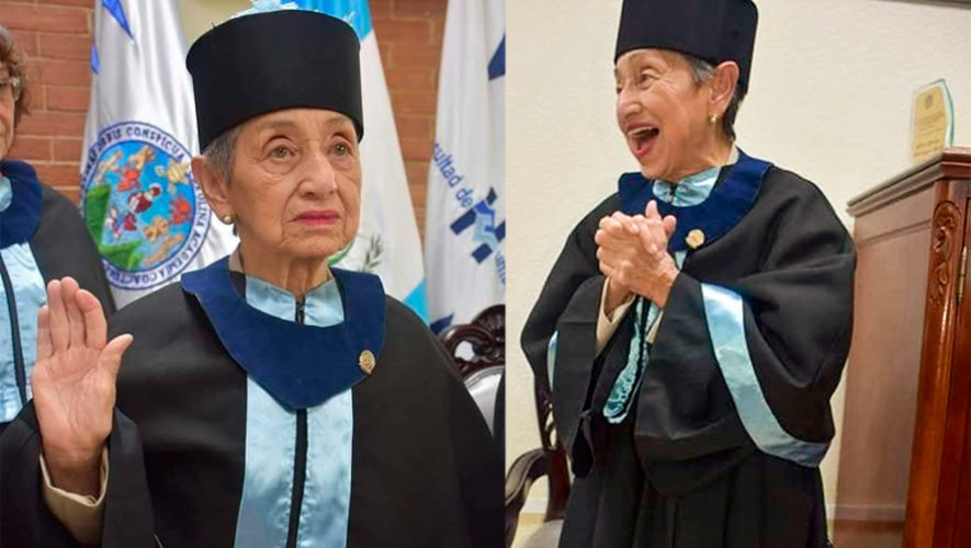 Doña Blanca Solares, de 92 años, se graduó de la Universidad de San Carlos