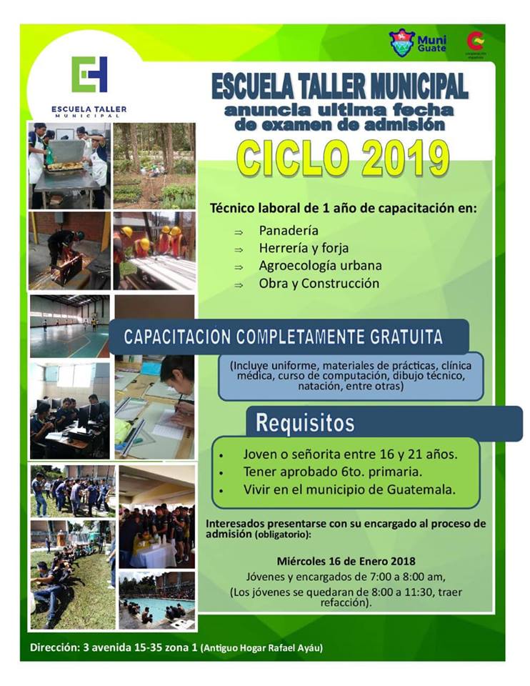 Cursos técnicos gratuitos en la Escuela Taller Municipal para el 2019