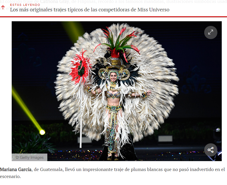 Traje de Guatemala en Miss Universo 2018