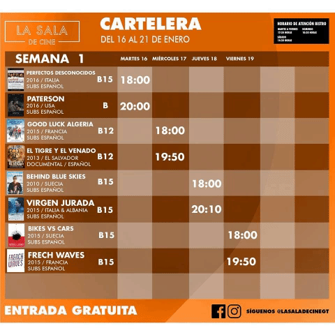 Películas gratis en la Ciudad de Guatemala