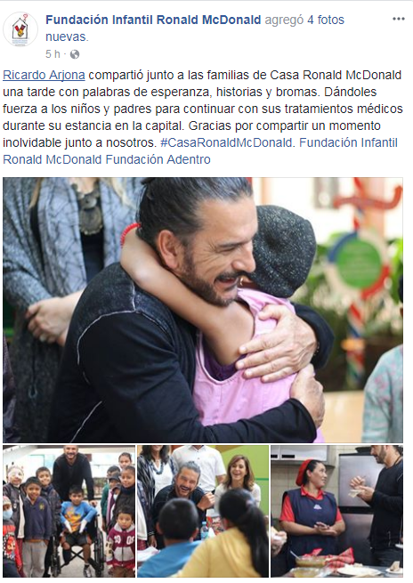 Ricardo Arjona sorprende a varios niños de una fundación en la Ciudad de Guatemala
