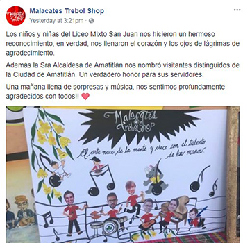 Malacates Trebol Shop compartió homenaje de parte de niños guatemaltecos