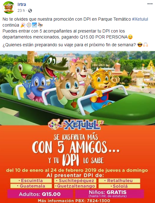 Cómo ingresar al Parque Xetulul con tu DPI en Febrero 2019