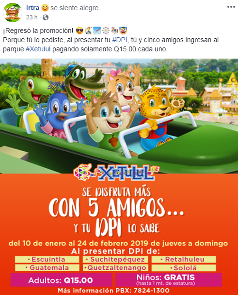Cómo ingresar al Parque Xetulul con tu DPI en enero 2019