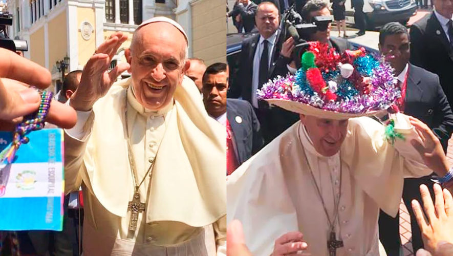 Guatemaltecos regalaron un colorido sombrero de Esquipulas al Papa Francisco