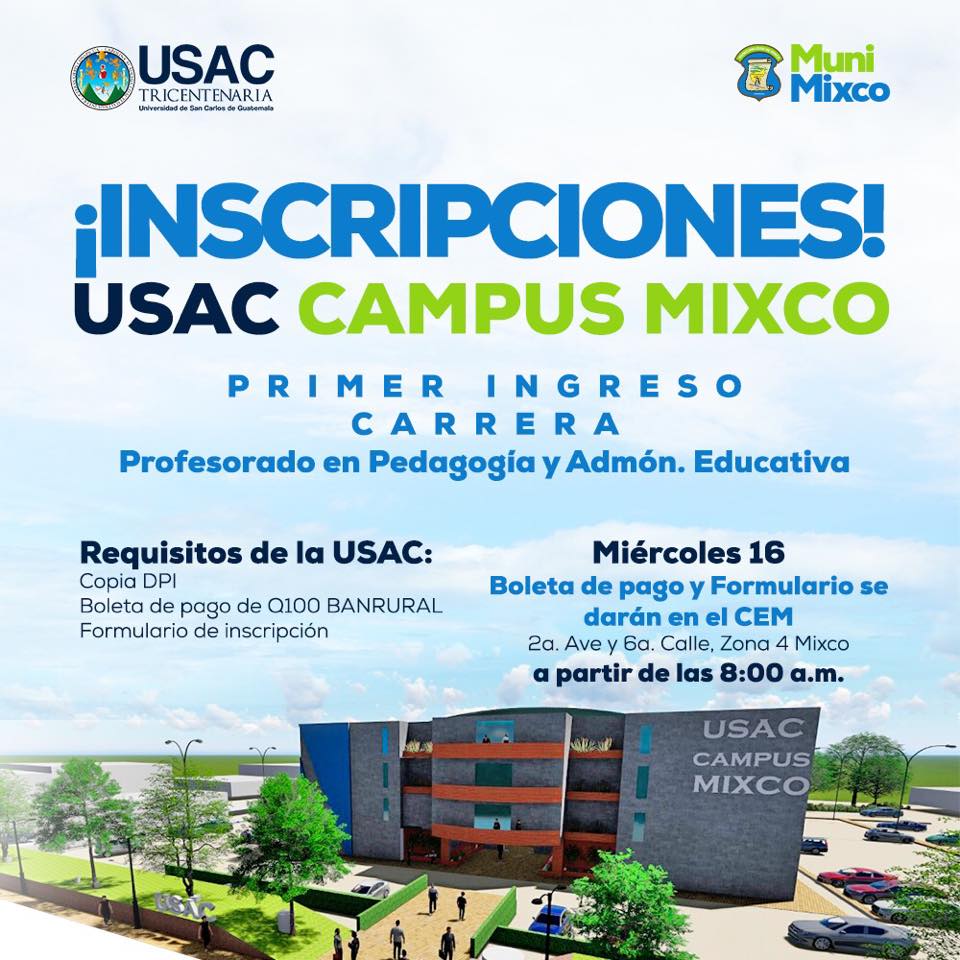 Requisitos para la inscripción en USAC Mixco
