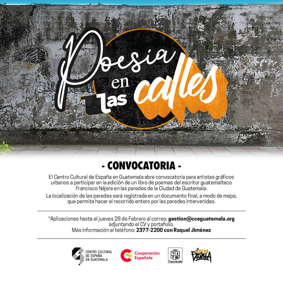 Buscan artistas para pintar murales de poemas de Francisco Nájera en la Ciudad de Guatemala
