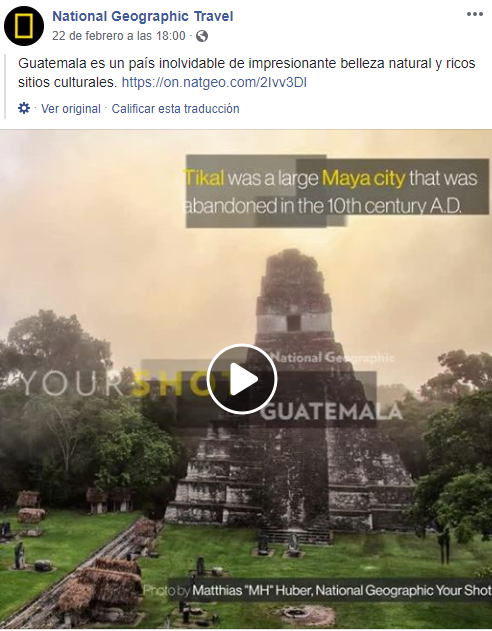 Natgeo compartió un video de Guatemala