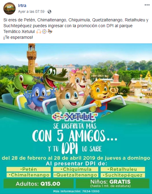 Cómo ingresar al Parque Xocomil con tu DPI en Marzo de 2019