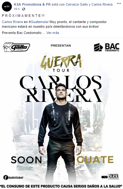 Concierto Carlos Rivera en Guatemala