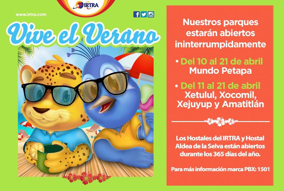 Horarios en los parques del Irtra para Semana Santa 2019