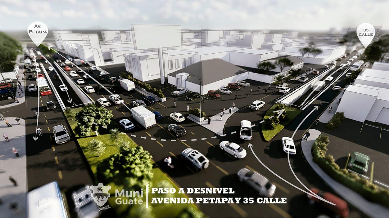Nuevo paso a desnivel en Avenida Petapa y 35 calle de la Zona 12, Ciudad de Guatemala