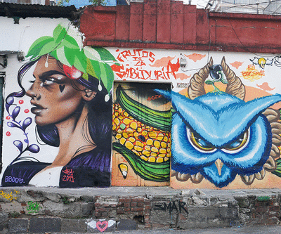 Artistas realizaron coloridos murales en la Zona 4 de la Ciudad de Guatemala