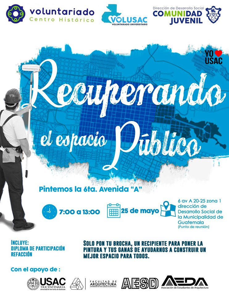 Buscan voluntarios para pintar las paredes de una avenida de la Ciudad de Guatemala 2019