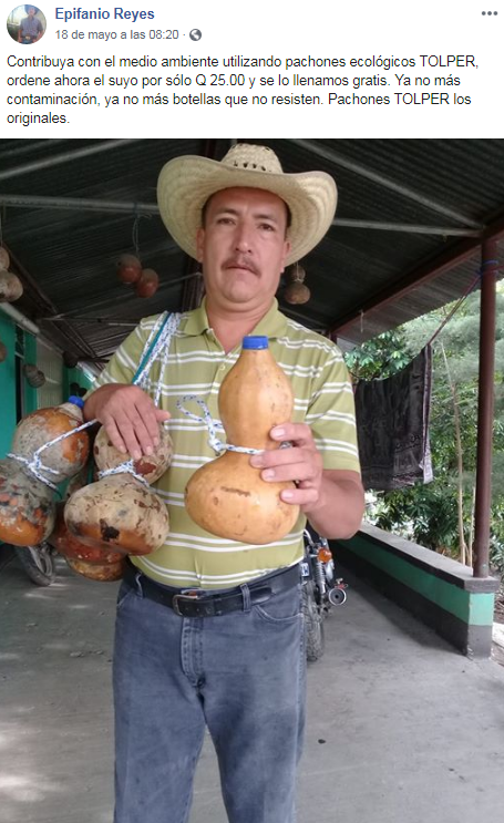 Guatemalteco vende tecomates para cuidar el medio ambiente