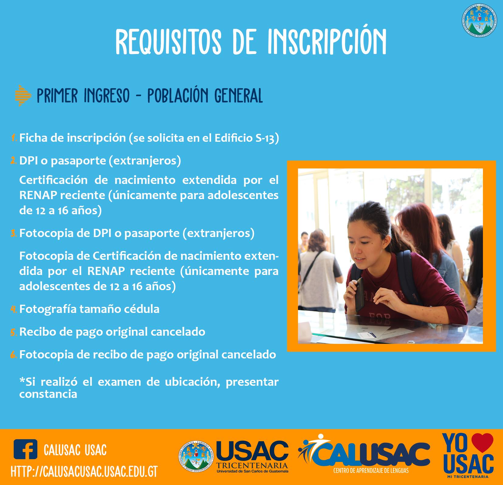 Presentar requisitos de inscripción