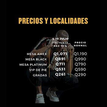 Preventa del concierto de Ban Bunny en Guatemala