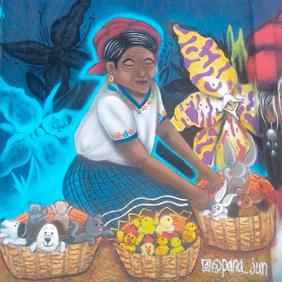 Artistas guatemaltecos realizaron coloridos murales en Alta Verapaz