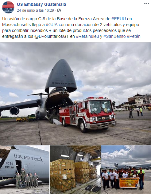 Bomberos Voluntarios de Petén y Retalhuleu reciben donación de equipo para combatir incendios