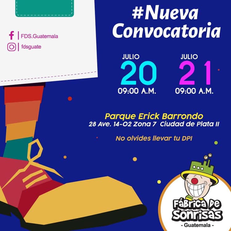 Convocatoria de voluntarios 2019 para Fábrica de Sonrisas en la Ciudad de Guatemala