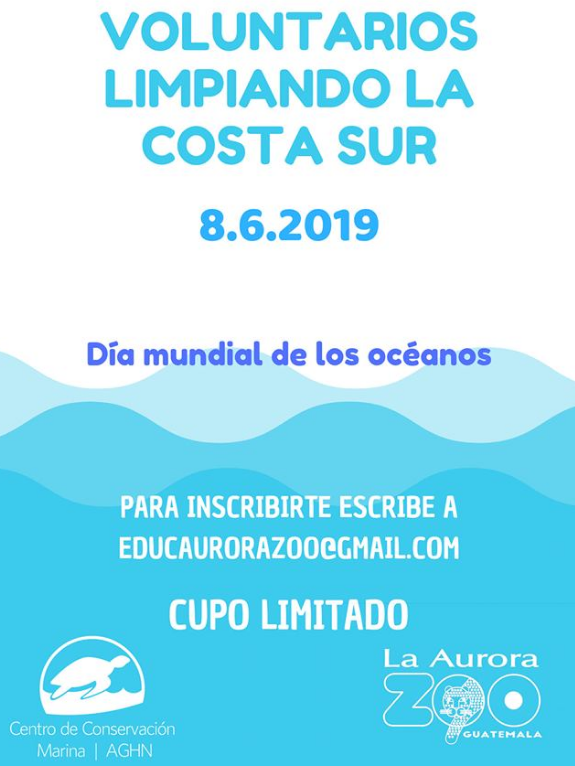 Convocatoria de voluntarios para limpiar la playa de la Aldea Madre Vieja en Monterrico