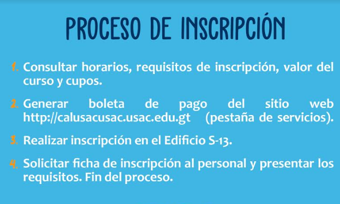 Fechas de inscripciones en Calusac