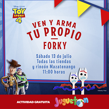 Taller gratuito para crear tu Forky en Juguetón Guatemala | Julio 2019