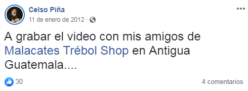 Celso Piña en Guatemala con Malacates