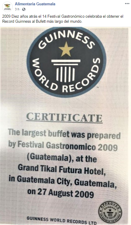 Hace 10 años Guatemala obtuvo el Récord Guinness al Buffet más largo del mundo