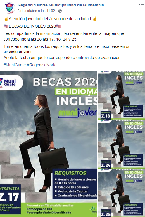 Convocatoria de becas para estudiar inglés en la Ciudad de Guatemala