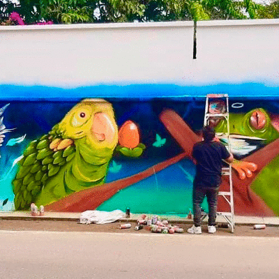 Artistas elaboraron coloridos murales en el municipio de Morales