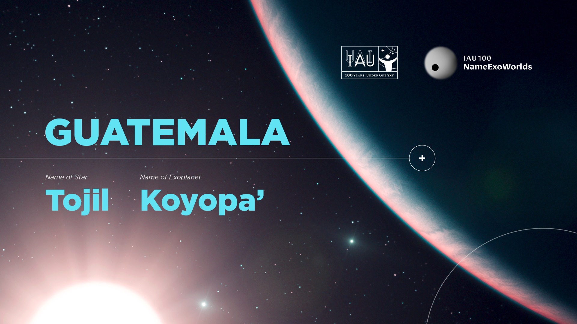 Guatemala nombró una estrella y un exoplaneta en la constelación de Eridanus