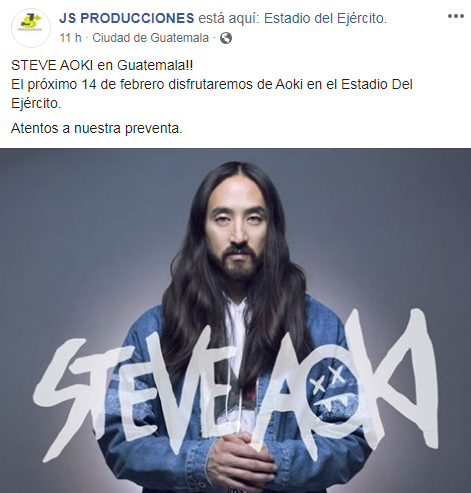 Steve Aoki en Guatemala 2020