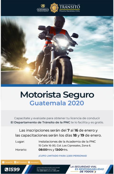 Capacitaciones gratuitas a motoristas para obtener la licencia de conducir en enero 2020