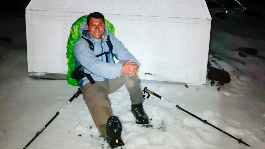 Fotos y videos de la cima del Volcán Acatenango cubierta de hielo en enero 2020